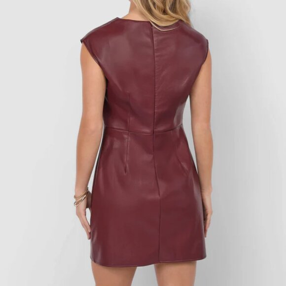 Sadie & Sage faux leather mini dress burgundy - Picture 2 of 4